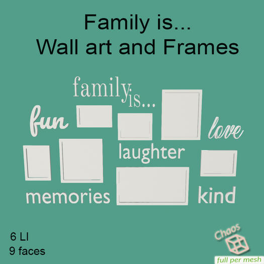 Second Life Marketplace Family is... wall art and frames